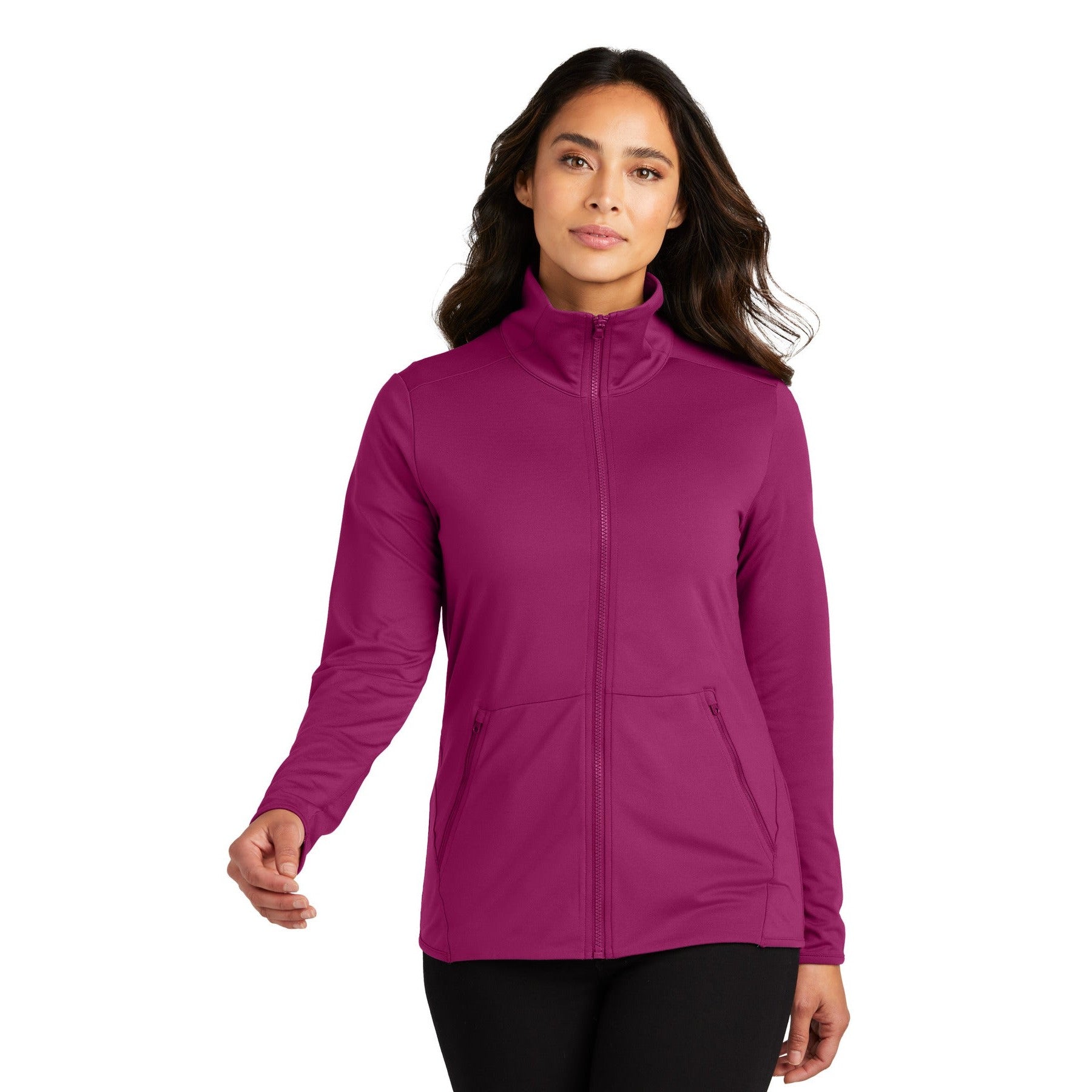 Port Authority-Port Authority® Women's Accord Stretch Fleece Full-Zip LK595-MedTech-5